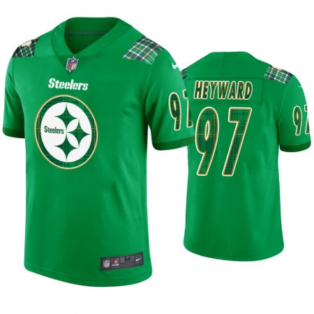 Maillot Homme Pittsburgh Steelers Cameron Heyward 97 Kelly Vert St. Patricks Day